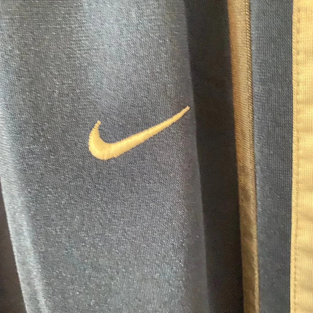 Nike Navy Blue Track Pants Mens XL Side Stripe Ankle Zip Athletic Trousers